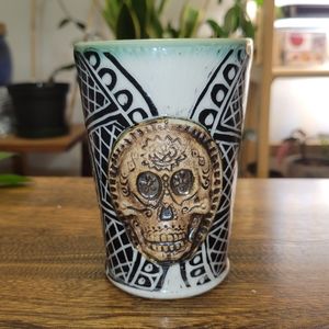 Handmade Sugarskull Day of the Dead Tumbler Mug